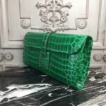 Bambou Knockoff Hermes Jige Elan 29 Green Accent Clutch - Image 4