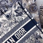 Dior Medium Book Tote Bag Replica in Blue Toile De Jouy Embroidery - Image 5