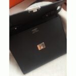 Black replica Hermes Clic wallet with strap - Image 2