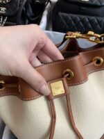 Small drawstring cabas marin in TEXTILE AND CALFSKIN - Image 2