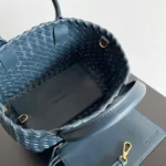 Top Quality Fake Bottega Veneta Cabat Mini Bag In Navy Blue Intrecciato Lambskin - Image 10