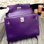 Purple Swift Leather Knockoff Hermes Kelly Danse Stylish Bag - Image 5