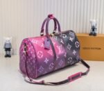 LV Spring 2022 Keepall 45 Travel Bag In Midnight Fuchsia - Image 3