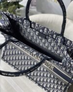 Dior Large Book Tote Bag Fake in Blue Dior Oblique Embroidery - Image 4