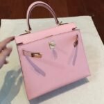 Pink Epsom Replica Hermes Kelly 25cm Feminine Handbag - Image 5