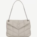 Replica Saint Laurent Puffer Small Chain Bag Ivory Lambskin