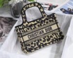 Dior Mini Book Tote Bag Knockoff in Beige Multicolor Mizza Embroidery - Image 6