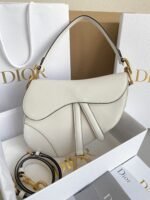 Dior Saddle Bag Replica in White Grained Calfskin - Image 2