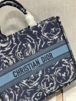 Dior Large Book Tote Bag Replica in Blue Dior Roses Embroidery - Image 7