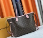 Louis Vuitton Neverfull Bandouliere Inside Out MM Tote In Monogram Canvas And Peony Pink Textile And Leather - Image 2